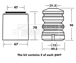 Handler.Part Dust cover kit, shock absorber BORG & BECK BPK7021 1