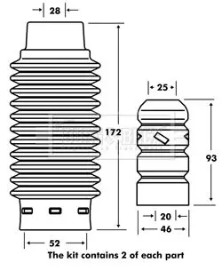 Handler.Part Dust cover kit, shock absorber BORG & BECK BPK7029 1