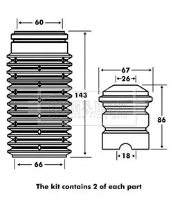 Handler.Part Dust cover kit, shock absorber BORG & BECK BPK7034 2