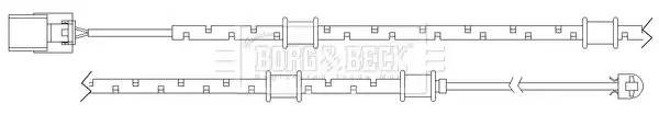 Handler.Part Warning contact, brake pad wear BORG & BECK BWL3097 2