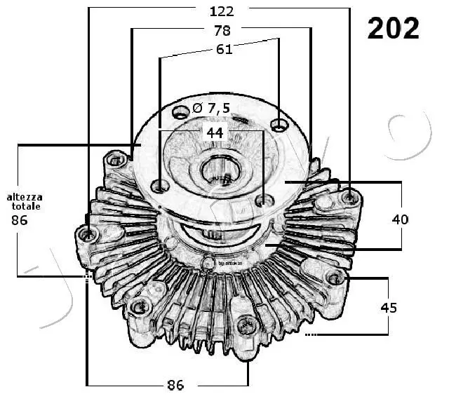 Handler.Part Clutch, radiator fan JAPKO 36202 3