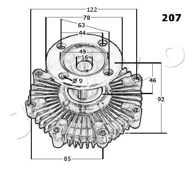 Handler.Part Clutch, radiator fan JAPKO 36207 3