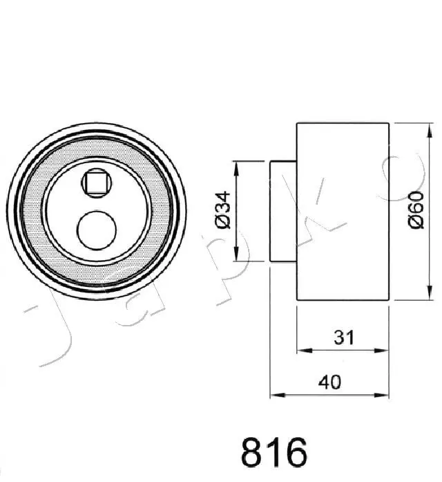 Handler.Part Tensioner, timing belt JAPKO 45816 2