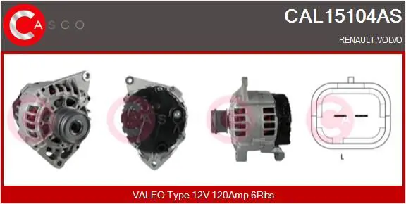 Handler.Part Alternator CASCO CAL15104AS 1