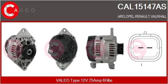 Handler.Part Alternator CASCO CAL15147AS 1