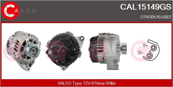 Handler.Part Alternator CASCO CAL15149GS 1