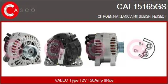 Handler.Part Alternator CASCO CAL15165GS 1