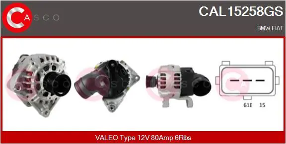 Handler.Part Alternator CASCO CAL15258GS 1