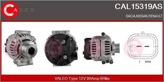 Handler.Part Alternator CASCO CAL15319AS 1