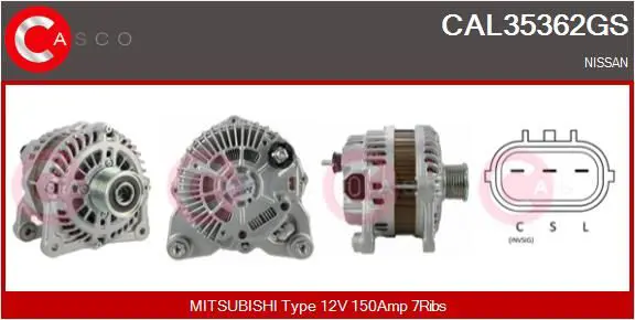 Handler.Part Alternator CASCO CAL35362GS 1