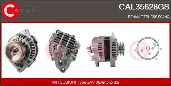 Handler.Part Alternator CASCO CAL35628GS 1