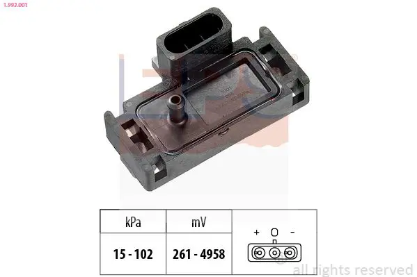 Handler.Part Sensor, intake manifold pressure EPS 1993001 1