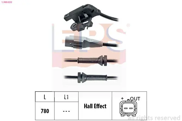 Handler.Part Sensor, wheel speed EPS 1960032 1