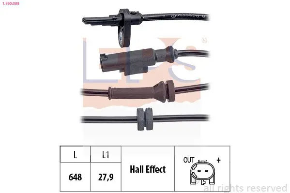 Handler.Part Sensor, wheel speed EPS 1960088 1