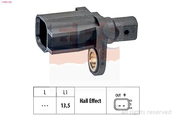 Handler.Part Sensor, wheel speed EPS 1960136 1