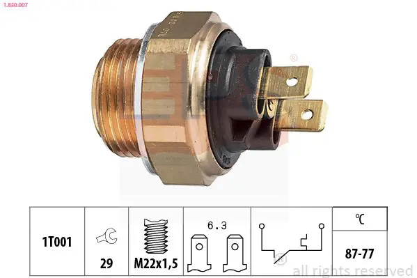 Handler.Part Temperature switch, radiator fan EPS 1850007 1