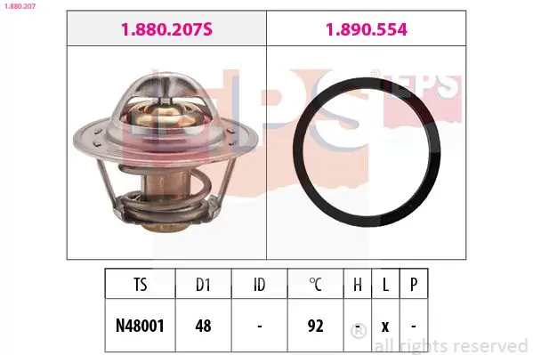 Handler.Part Thermostat, coolant EPS 1880207 1