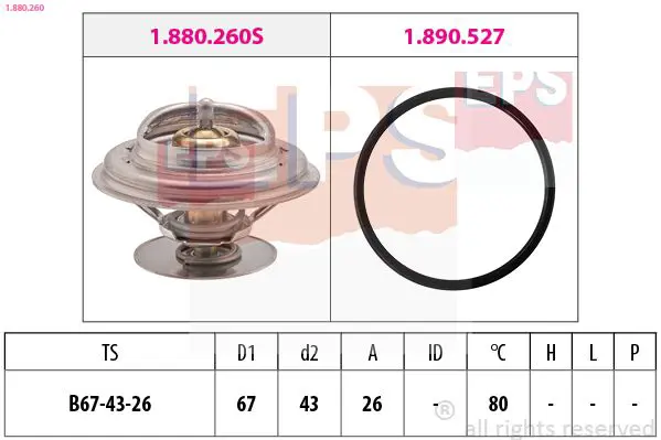 Handler.Part Thermostat, coolant EPS 1880260 1