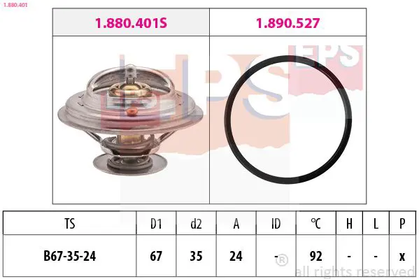 Handler.Part Thermostat, coolant EPS 1880401 1