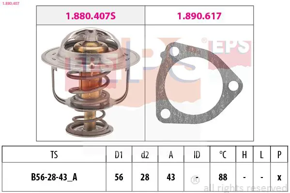 Handler.Part Thermostat, oil cooling EPS 1880407 1