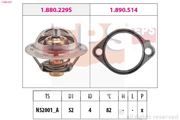 Handler.Part Thermostat, coolant EPS 1880437 1