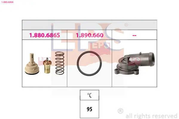 Handler.Part Thermostat, coolant EPS 1880686K 1