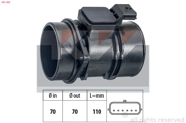 Handler.Part Air mass sensor KW 491363 1