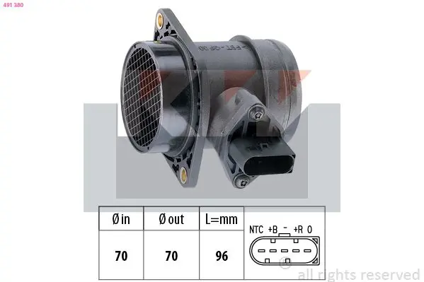 Handler.Part Air mass sensor KW 491380 1