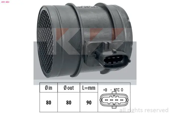 Handler.Part Air mass sensor KW 491483 1