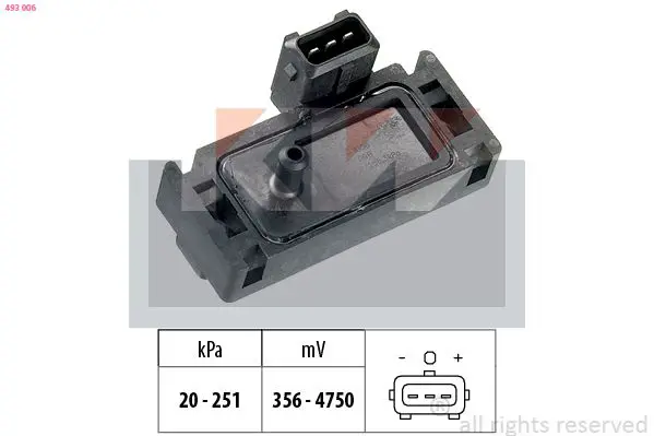 Handler.Part Air pressure sensor, height adaptation KW 493006 1