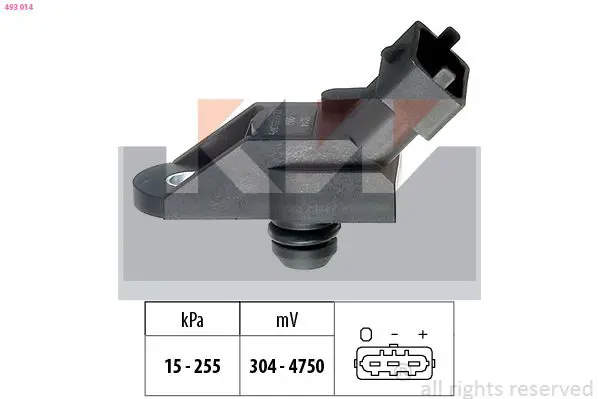 Handler.Part Air pressure sensor, height adaptation KW 493014 1