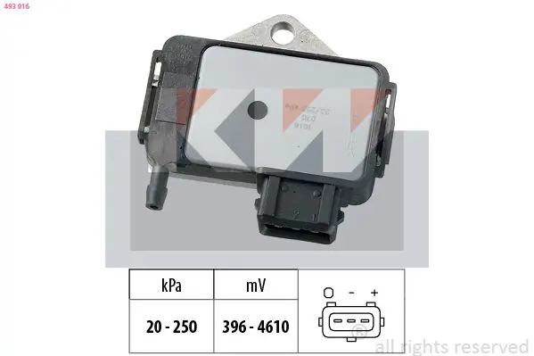 Handler.Part Air pressure sensor, height adaptation KW 493016 1