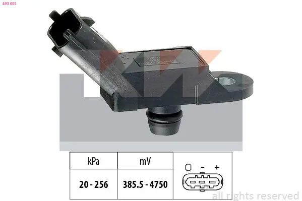 Handler.Part Air pressure sensor, height adaptation KW 493055 1