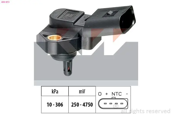 Handler.Part Air pressure sensor, height adaptation KW 493073 1