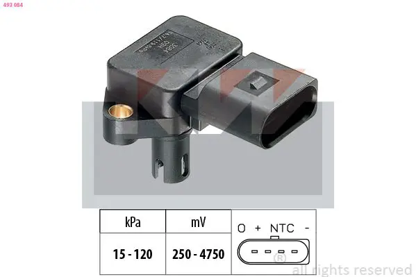 Handler.Part Air pressure sensor, height adaptation KW 493084 1