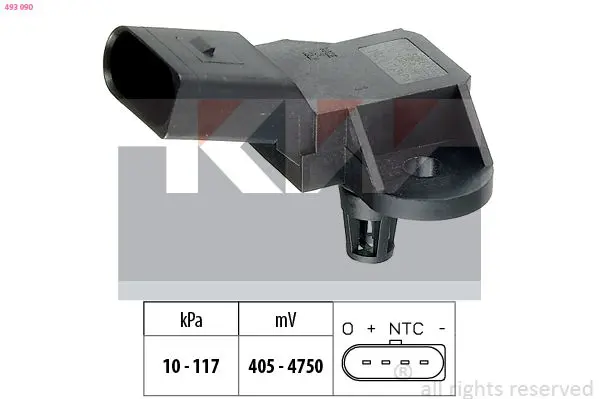 Handler.Part Air pressure sensor, height adaptation KW 493090 1