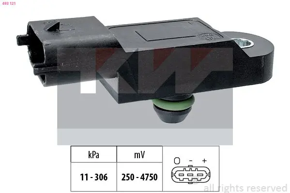 Handler.Part Sensor, intake manifold pressure KW 493121 1