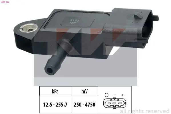 Handler.Part Sensor, intake manifold pressure KW 493122 1