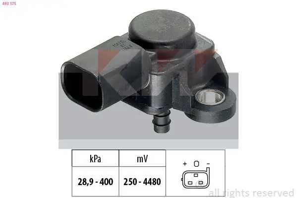 Handler.Part Sensor, exhaust pressure KW 493175 1