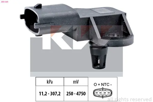 Handler.Part Sensor, intake manifold pressure KW 493341 1