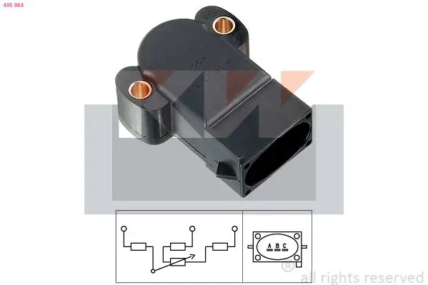 Handler.Part Sensor, throttle position KW 495064 1