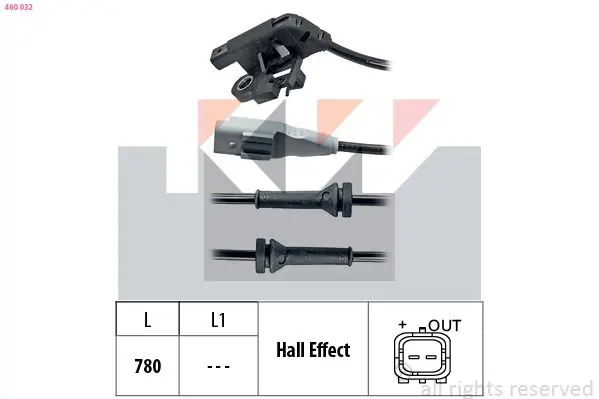 Handler.Part Sensor, wheel speed KW 460032 1