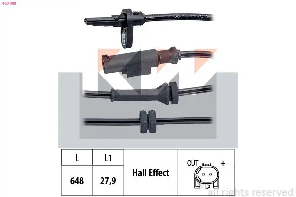 Handler.Part Sensor, wheel speed KW 460088 1