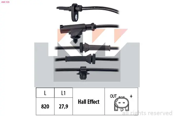 Handler.Part Sensor, wheel speed KW 460135 1