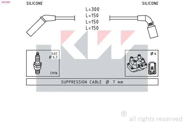 Handler.Part Ignition cable kit KW 358006 1