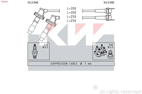 Handler.Part Ignition cable kit KW 358061 1