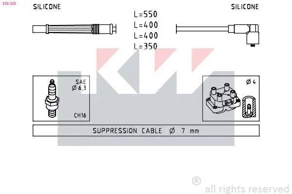 Handler.Part Ignition cable kit KW 358229 1