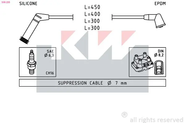 Handler.Part Ignition cable kit KW 358235 1