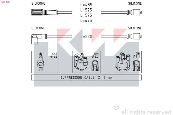 Handler.Part Ignition cable kit KW 359398 1