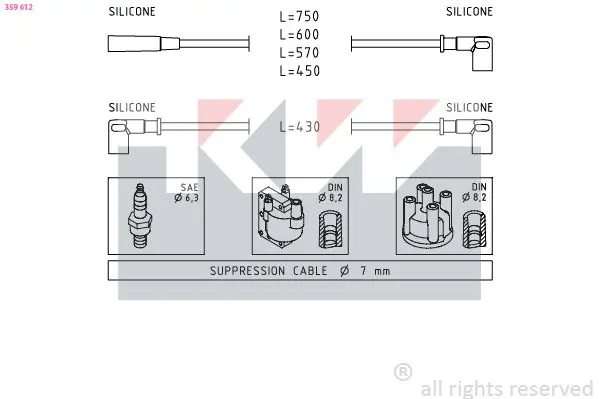 Handler.Part Ignition cable kit KW 359612 1